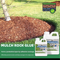 Colle de fixation pour paillis de jardin extérieur, application facile, adhérence forte et pratique, maintient l'écorce, la pierre, les galets, le gravier, les roches