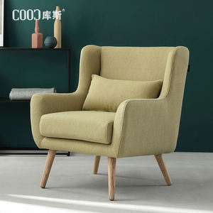 Penjualan Laris Kursi Tunggal Warna Abu-abu Muda dengan Ottoman untuk Ruang Tamu Sudut Baca Furnitur Kursi Sofa - Product Image 4