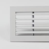 Grille de ventilation linéaire moderne à haut débit d'air en aluminium extrudé, revêtement poudré blanc, durable pour CVC commercial