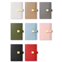 Carnet de notes professionnel en cuir PU souple A5 avec logo personnalisé, couverture magnétique épaisse, boucle métallique multicolore et attache pour stylo