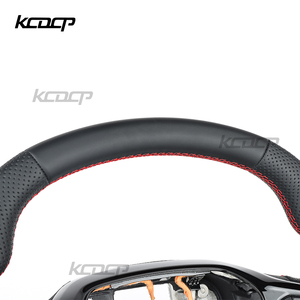 Volant en cuir de fibre de carbone personnalisé adapté pour <span class=keywords><strong>Ford</strong></span> Transit Kuga St <span class=keywords><strong>Tourneo</strong></span> C-MAX V348 mk8 2018 2019 <span class=keywords><strong>2023</strong></span> 2021 2022 - Product Image 2