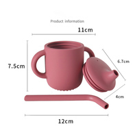 2024 vente chaude bébé tasse en Silicone de qualité alimentaire avec poignées bec de bec de canard vaisselle à boire directe tasse d'eau pour les enfants
