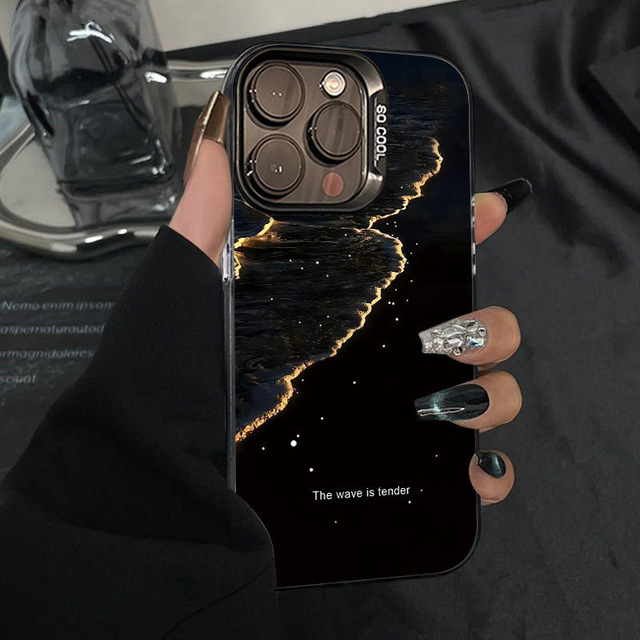 Gilding Quicksand Printing Electroplated Silver Key TPU PC Mobile Phone Cover Case for Iphone 8 X Xr Xs 11 12 13 14 15 16 Pro 17