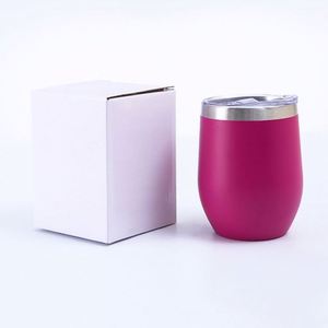 Personalized 12oz Stainless Steel <b>Insulated</b> Powder Coated Egg Shape Cup Promotional Gift Coffee <b>Mug</b> Custom Wine Tumbler with Lid - Product Image 3