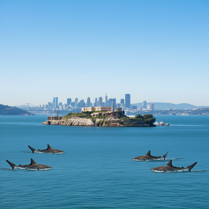 T-shirt de l'équipe de natation Alcatraz, San Francisco, Californie, design requin « Escape Shark » de l'île d'Alcatraz - Product Image 3