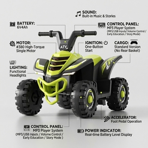 <span class=keywords><strong>Quad</strong></span> électrique pour enfants, 4 roues, stable et sûr, véhicule tout-terrain motorisé à batterie 6V en plastique, jouet pour enfants - Product Image 4