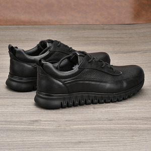 Zapatos de Hombre para Caminar con Suela de Goma, Ligeros, Transpirables, a la Moda, con Parte Superior Tejida, Color Negro para Otoño - Product Image 6