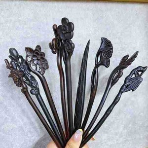 Épingle à cheveux en bois de santal exquisément sculptée, accessoire capillaire de style antique, nouvelle épingle à cheveux haut de gamme pour chignon chinois, épingle à cheveux Hanfu - Product Image 1