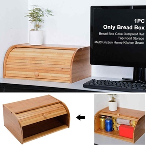 Food Storage Cake Home Kitchen Multifunction Practical Snack Restaurant <strong>Bread</strong> Box Dustproof Pastry Bamboo Clamshell <strong>Roll</strong> <strong>Top</strong> - Product Image 6