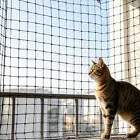 Filet de protection pour chat en fil d'acier renforcé, maille haute ténacité avec âme en acier pour une longue durée de vie, sécurité des balcons et fenêtres