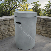 Couvercle de bouteille de gaz rond de foyer Table d'appoint extérieure moderne Table de ciment de patio de jardin pour le patio
