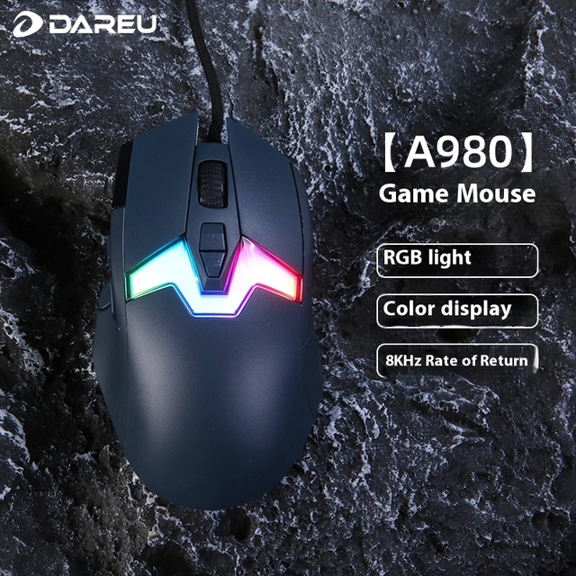 Dareu A980 26000dpi Gaming Mouse TFT color Screen Mouse RGB Light Mechanical Mouse PC Gaming Machine Accessories Ergonomic