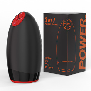 Realistisches Trainingsgerät für Männer mit Saugfunktion, Vibrierender Masturbator, Rotierender Penis-Massager, Wasserdicht IPX7, Schwarz-Rot - Product Image 5