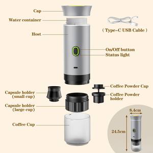 3-in-1 USB Powered Mini Portable Outdoor Hotel & Car Use Type-C Travel Capsule Espresso <b>Machine</b> 12V - Product Image 1