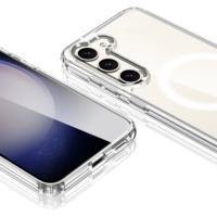Étui de téléphone transparent en acrylique avec aimant pour Samsung S20/s21/s22/s23/s24 ultra, coque de téléphone portable transparente pour iPhone 16 15 14 13