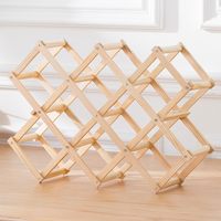 Support de rangement pliable pour bouteilles en bois de pin, présentoir à vin en bois naturel pour la cuisine et le salon, étagère à vin