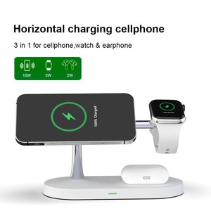 T268 Caricatore Wireless Magnetico 5 in 1 per <span class=keywords><strong>iPhone</strong></span>/<span class=keywords><strong>Apple</strong></span> Watch/AirPods - Bianco - Product Image 6