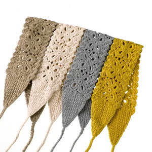 Fasce per capelli da donna all'uncinetto, bandane floreali elastiche, fasce vintage lavorate <span class=keywords><strong>a</strong></span> maglia con fiori - Product Image 2