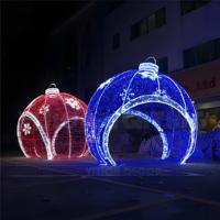 Boule de Noël bleue géante 3D pour l'extérieur Motif LED Sphère Gasebo Lumières pour parc d'attractions