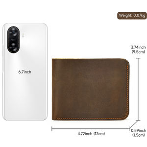 विंटेज पागल घोड़े चमड़े के बटुआ छोटे क्रेडिट कार्ड धारक बटुए पैसे बैग असली चमड़े - Product Image 6