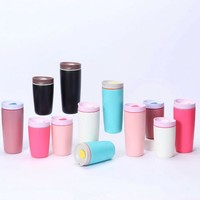 Gobelet à café réutilisable en acier inoxydable avec couvercle, tasse de voyage isotherme de 12 oz, anti-fuite, gobelet isotherme personnalisé avec logo