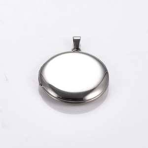 Collier pendentif photo en acier inoxydable poli miroir, médaillon pour photos d'animaux, bijou souvenir, couleur argent/or - Product Image 6