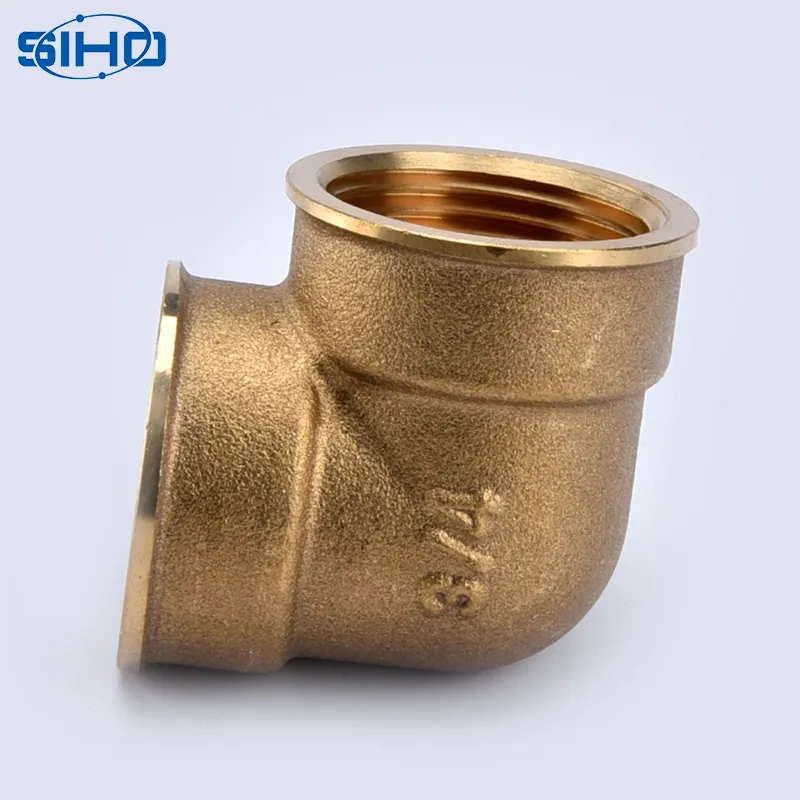 Phụ Kiện Nén Elbow Chất Lượng Tốt Nhất 90 Độ Phù Hợp/Đồng Thau Cơ Sở Dầu Khí Nước Màu Vàng Đồng Thau Màu Nam Quảng Trường Bằng ISO 9001