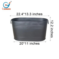 Seau à glace en métal noir mat de 7,1 gallons pour les fêtes