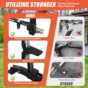 Estrattore di erbacce strumento estrattore di erbacce strumento Stand Up pesante, lungo manico con 3 artigli testa in acciaio Design, radice di Weeder - Product Image 4