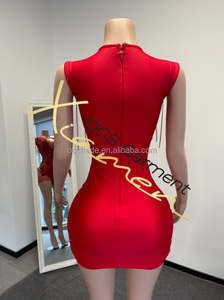 MF Vestidos De Femenino Noir Anniversaire Mini Paillettes Scintillantes Strass Frange Tassel Club Robe - Product Image 5