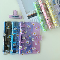 Álbum de Fotos Transparente de PVC con Anillas y 6 Agujeros, Estilo Coreano, para Tarjetas, Regalo, con un Botón, al por Mayor, RUNDA, A5 A6 Daisy Macaron