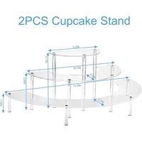 Élévateurs de présentation en acrylique, support organisateur transparent à 3 niveaux pour cupcakes et parfums