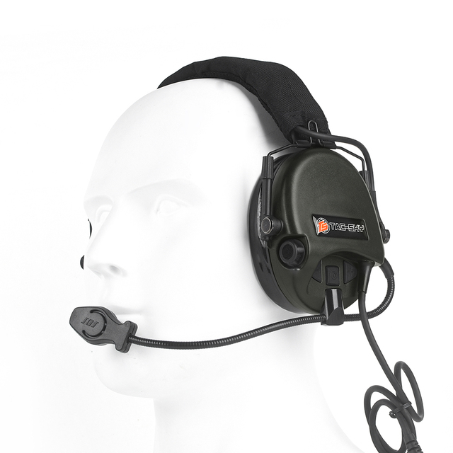 TAC-SKY WYS0039 Tactical Sports Headset Electronic Noise Cancelling Earphones with Comfortable Silica Gel Earmuffs