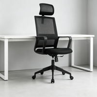Chaise de bureau ergonomique au design moderne, dossier mi-haut, accoudoirs fixes, chaise pivotante en maille, pour chambre à coucher, certifiée BIFMA, en nylon