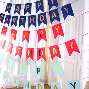 11.5*16cm מסיבת נייר הבאנר גבתון שמח יום הולדת דגל צבעוני מסיבת יום נישואים קישוט באנרים עבור תינוק מבוגרים יום הולדת - Product Image 2