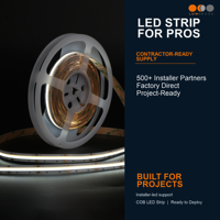 Dotfree Ultra-Bright High-CRI 1008LEDs/m Dual Color 24V Customizable COB PCB LED Strip untuk IP65 untuk Dekorasi Rumah dan Komersial.