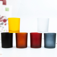 Logo-Druck Luxus behälter Bernstein dicke leere Milchglas-Kerzen gläser mit einfachem offenem Deckel für bequeme Kerzen herstellung