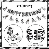Spanduk Ulang Tahun Zebra Dekorasi Pesta Ulang Tahun Zebra untuk Anak Laki-laki Perempuan Latar Belakang Fotografi Bertema Safari Hutan