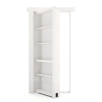 Porte de bibliothèque encastrée invisible moderne en bois, porte à charnière dissimulée, porte intérieure dissimulée pour chambre à coucher