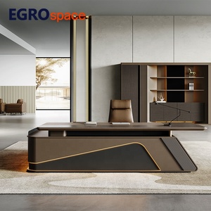EGROspace 현대 가구 컨퍼런스 관리자 L 모양 주최자 우아한 사무실 베니어 이그제큐티브 데스크 - Product Image 4