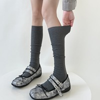 Chaussettes japonaises style JK pour femmes, en coton, côtelées, fines, amincissantes, respirantes, mi-mollet, pour dames