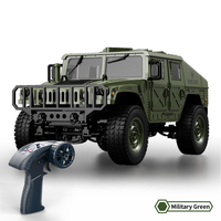 Coche de Control Remoto a Escala 1/14 con Luces, Modelo de Simulación Militar, Coche RC 4x4 para Escalar, Vehículo Todoterreno