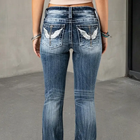 Jeans vintage pour femmes Denim Factory, jeans skinny brodés, services de personnalisation de la fabrication
