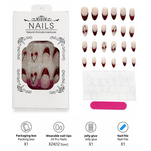 <span class=keywords><strong>Faux</strong></span> <span class=keywords><strong>ongles</strong></span> style Ins, capsules d'<span class=keywords><strong>ongles</strong></span> en forme d'amande avec strass, look haut de gamme pour l'export. - Product Image 4