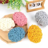 100g Multiple Colors 100% Polyester Pom Pom Yarn Fluffy Bobble Ball Yarn DIY Hand Knitting for Scarf Hat Cushion Blanket