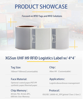 Étiquette logistique RFID UHF passive personnalisée imprimée, réinscriptible, autocollante pour le suivi des stocks d'entrepôt et la lutte contre le vol