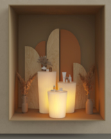 Support de cylindre trapézoïdal avec pilier lumineux à LED Étagère ronde pour salle d'exposition et décor d'exposition équitable