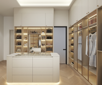 Dressing moderne de luxe pour femmes avec miroir, armoire à bijoux et commode pour meubles de chambre à coucher