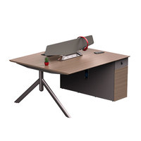 Bureau de travail moderne extensible en bois LIYU pour 4 personnes, côte à côte, avec tiroir et armoire latérale, poste de travail modulaire pour espace ouvert
