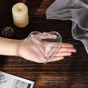 3-12cm heart-shaped transparent ball hollow ball love opening and closing mall decoration Christmas ball